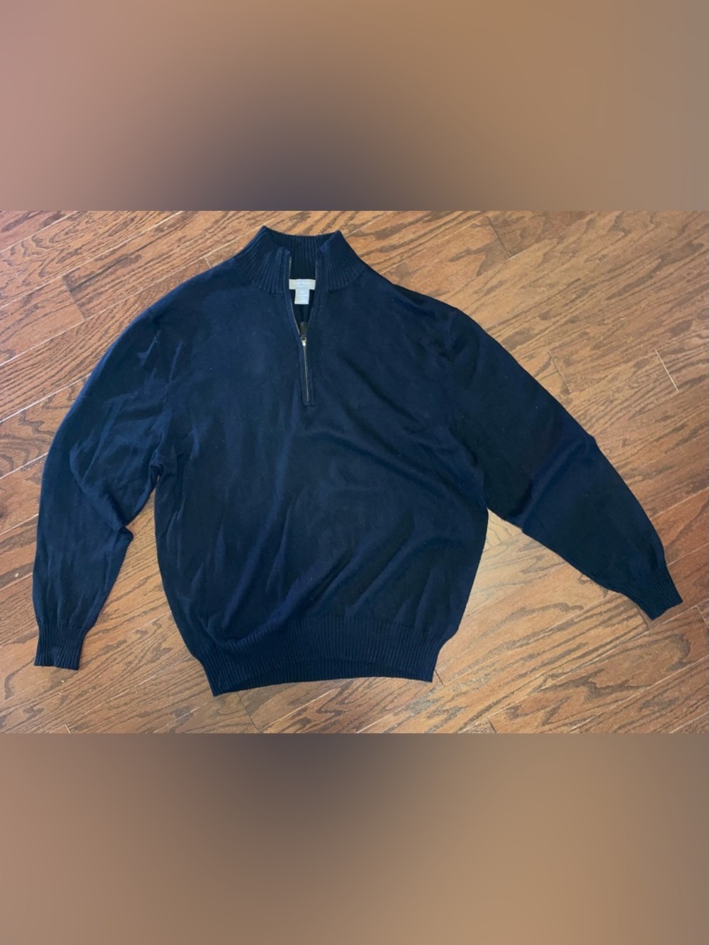 Cremieux Men's quarter-Zip Sweater - Dark navy  XL -cotton silk cashmere blend.
